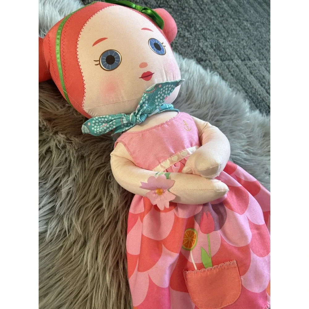 Zapf‎ Creations Mooshka Doll Plush Stuffed Toy Pink Green Bow Flowers Anchor
